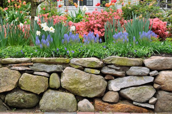 Stone Wall Hardscaping in Stow